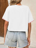 Womens Crop Tops Casual Short Sleeve  Loose Fit Basic - Norellé