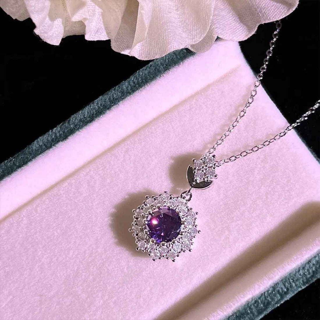 Amethyst Rings Pendants Stud Earrings Three-piece Set - Norellé