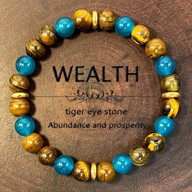 A Wealth-attracting Tiger's Eye Stone Bracelet - The Natural Beads Symbolize Wealth And Bring Abundance And Prosperity. It Is A Crystal Bracelet Jewelry Gift That Brings Peace And Good Luck - Norellé