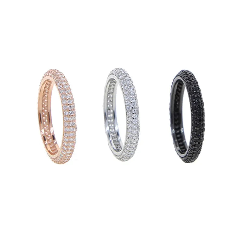 Three-color Full Rhinestone Zircon Ring Niche High Sense Women's Ring Ring - Norellé