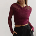 Chic Design Cross Neck Crop Top