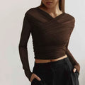 Chic Design Cross Neck Crop Top