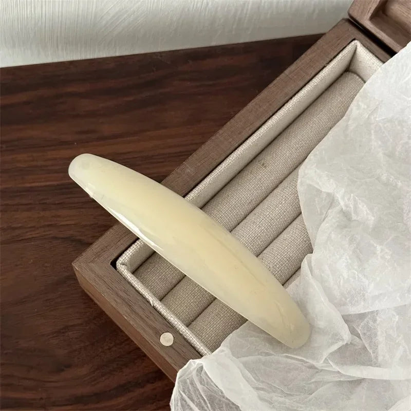 Chic Hair Clips Plain Color Acrylic French Clip - Beige