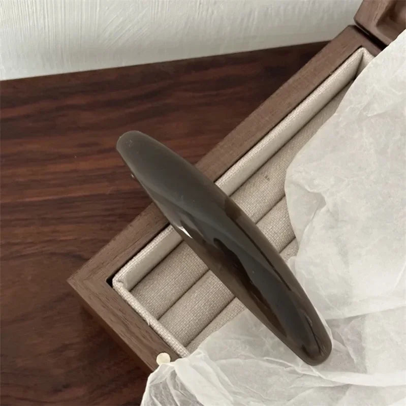 Chic Hair Clips Plain Color Acrylic French Clip - grey