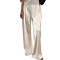 Chic Satin Wide Leg Dress Pants Women’s - Beige / S
