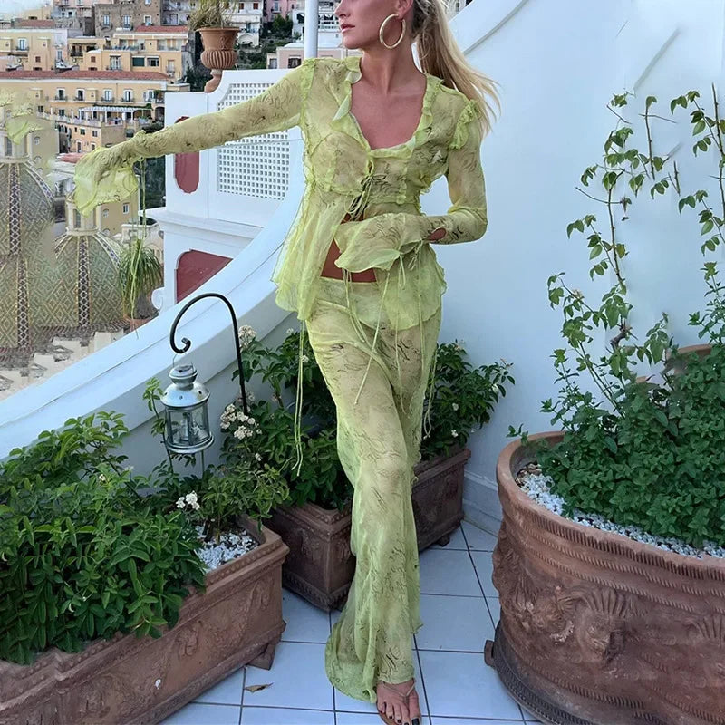 Chic Women 2 Piece Long Skirt Sets