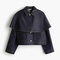 Chic Women's Jacket Turn-down Collar Full Sleeve Single Breasted Denim Female Jacket