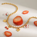 Chubby Love Cherry Pendant Necklace Stainless Steel - JDN0112052