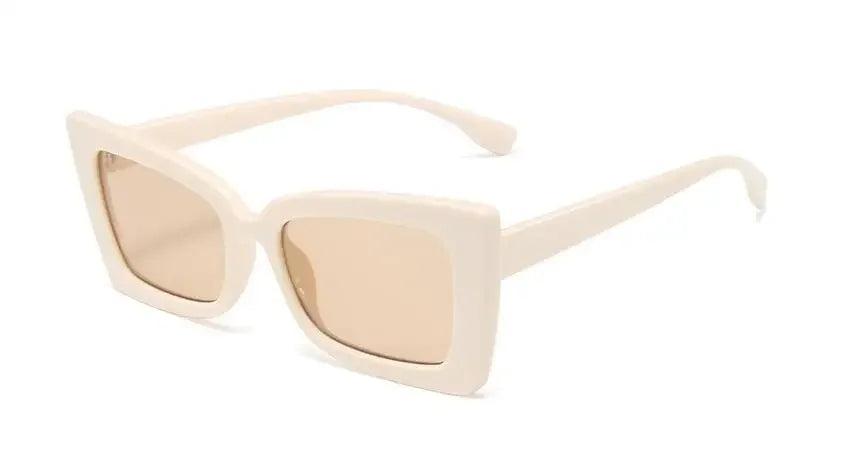 Classic Retro Square Sunglasses Women - beige tea / As shown