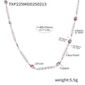 Clavicle Chain Bracelet Women’s Jewelry Suit - Steel Zircon Pearl Necklace - electronic accessories