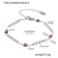 Clavicle Chain Bracelet Women’s Jewelry Suit - Steel Zircon Pearl - electronic accessories