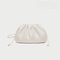 Cloud-patterned Ruffles Women’s Underarm Bag - Medium creamy-white
