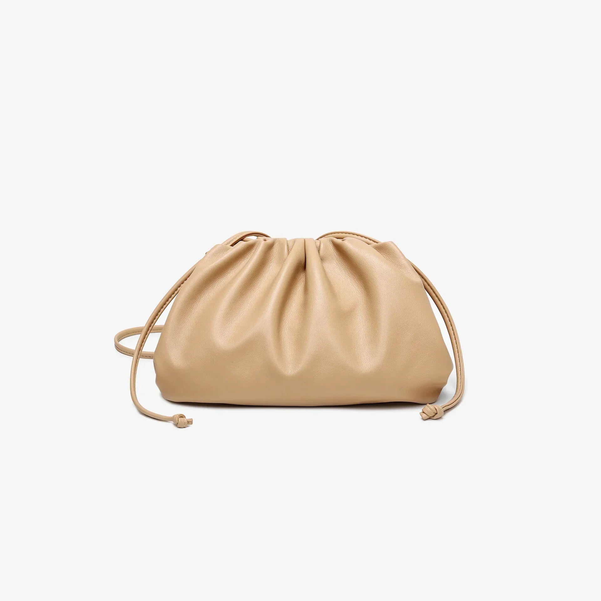Cloud-patterned Ruffles Women’s Underarm Bag - Medium milk tea color