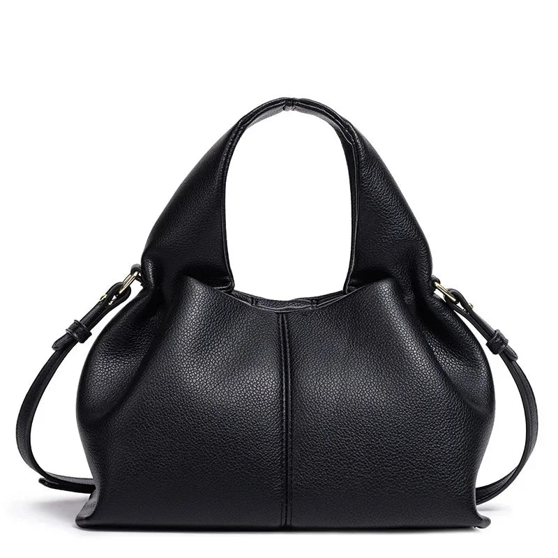 Cloud Shaped Handbag Single Shoulder Crossbody Soft PU Leather - 25*15 * 13cm / black