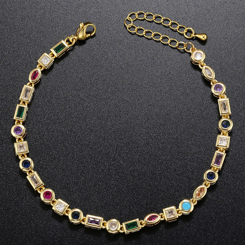 Color Diamond Bracelet Necklace For Women - Gold - electronic accessories