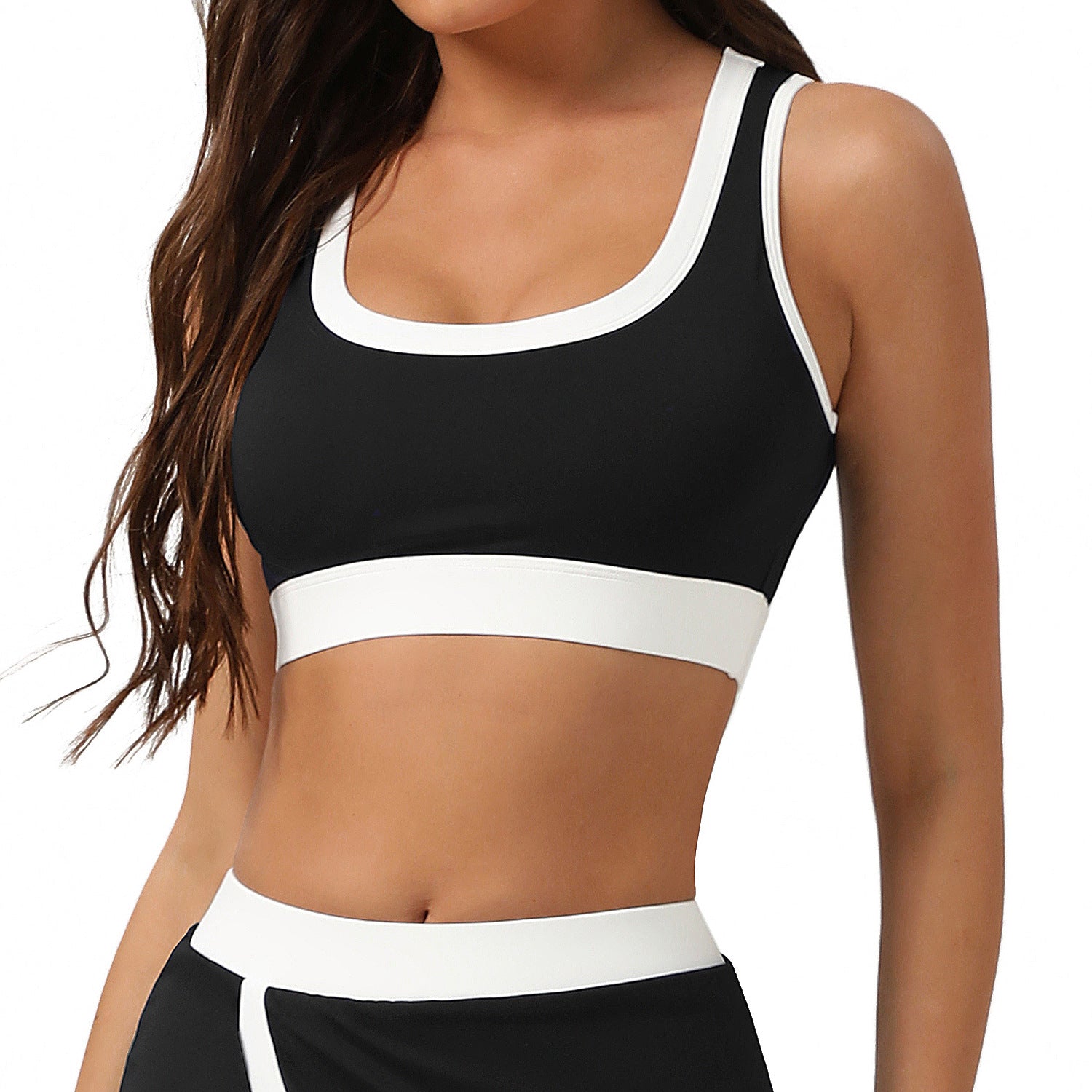 Color Matching Nude Feel Sports Underwear Quick-drying Shockproof Yoga Vest - Other