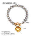 Color Matching Ornament Stainless Steel Heart Necklace - JDBW2403010PS - electronic accessories