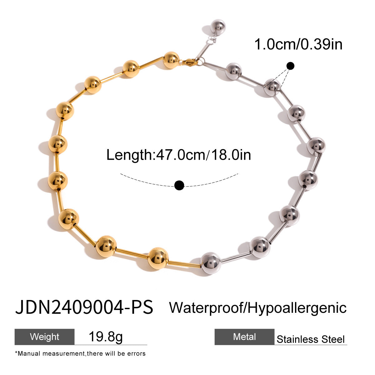 Color Matching Ornament Stainless Steel Heart Necklace - JDN2409004PS - electronic accessories