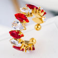 Color Zircon Ins Fashion Ring For Women - Red And White / Adjustable Opening - electronic accessories