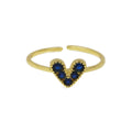 Color Zirconium Love Women’s Ring - Blue / Adjustable Opening - electronic accessories