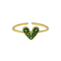 Color Zirconium Love Women’s Ring - Green / Adjustable Opening - electronic accessories