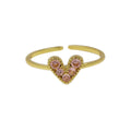 Color Zirconium Love Women’s Ring - Pink / Adjustable Opening - electronic accessories