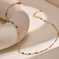 Colored Niche Beads Stainless Steel Lip Chain Necklace - electronic accessories