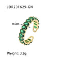 Colorful Jewelry Copper Cubic Zirconia Oval Rings