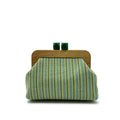 Colorful Striped PP Straw Clucth Bag for Women - Green