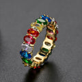 Colorful Women’s Copper Inlaid Zirconium Ring - Color 8SIze - electronic accessories