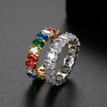 Colorful Women’s Copper Inlaid Zirconium Ring - electronic accessories