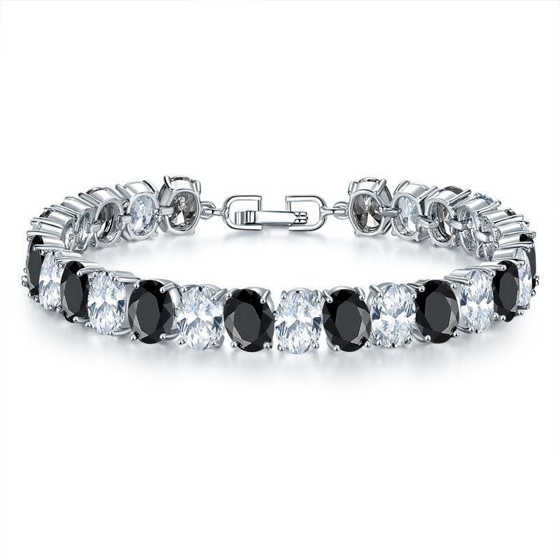 Copper Plating Inlaid Zircon Bracelet - Platinum Black Diamond 068 - electronic accessories
