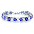 Copper Plating Inlaid Zircon Bracelet - Platinum Dark Blue 068 - electronic accessories