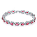 Copper Plating Inlaid Zircon Bracelet - Platinum Red Diamond 053 - electronic accessories