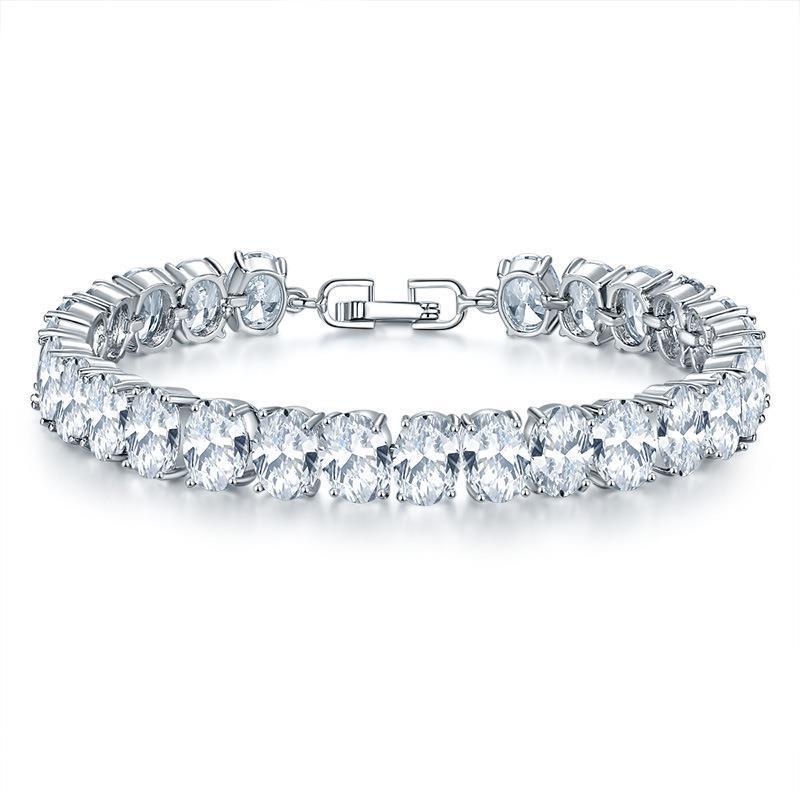 Copper Plating Inlaid Zircon Bracelet - Platinum White Diamond 068 - electronic accessories