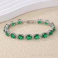 Copper Plating Inlaid Zircon Bracelet - White K Green 331 - electronic accessories
