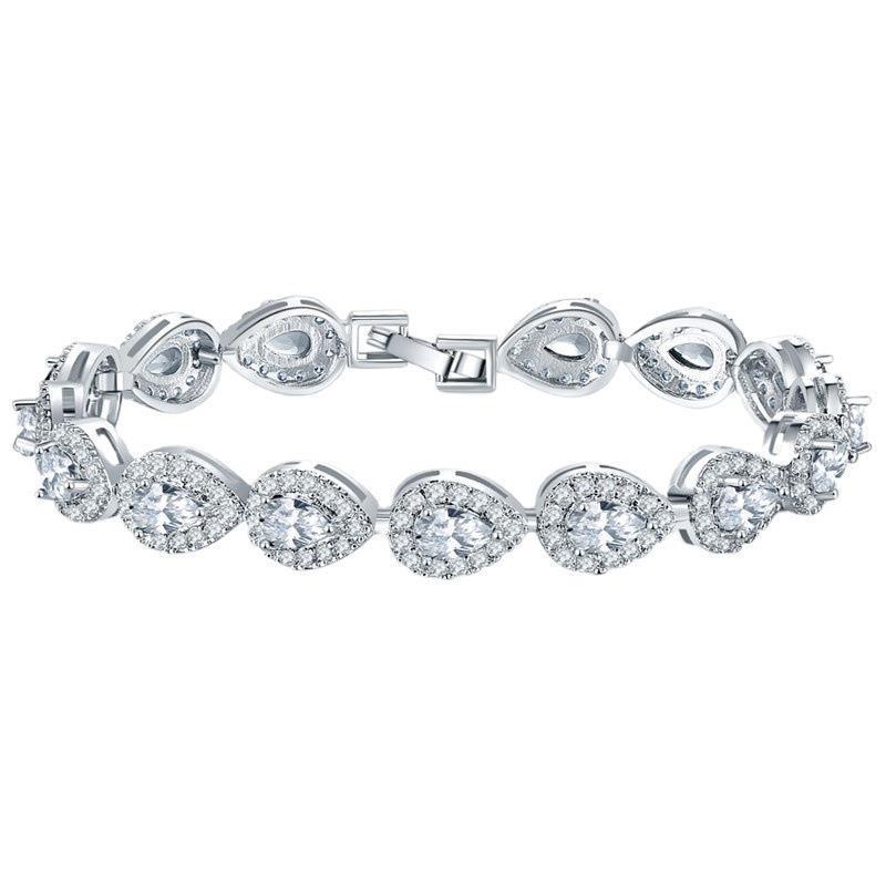 Copper Plating Inlaid Zircon Bracelet - White Zirconium Platinum 039 - electronic accessories