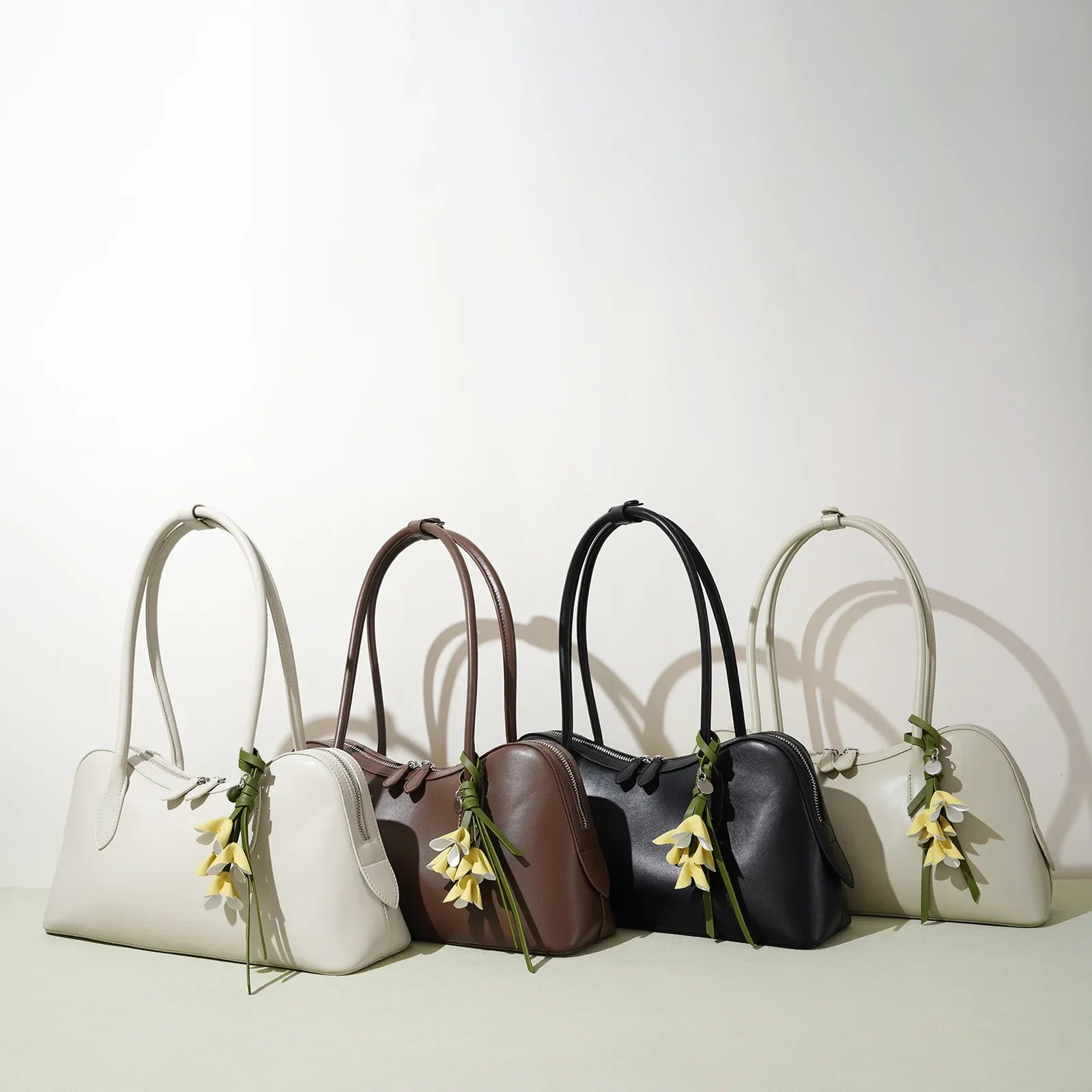 Cowhide Underarm Bag Genuine Leather - Fruit green / 35-11-18cm / CHINA