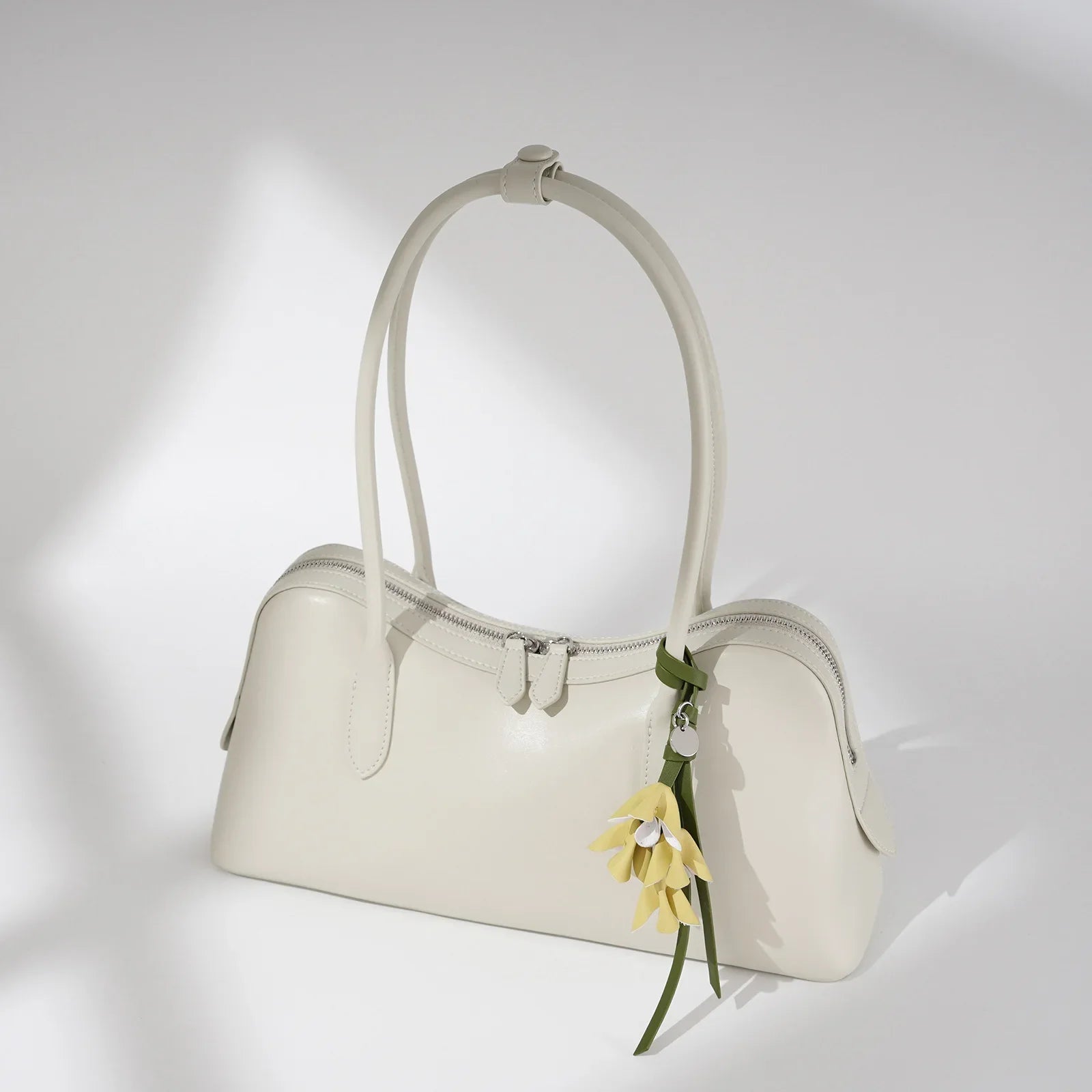 Cowhide Underarm Bag Genuine Leather - Fruit green / 35-11-18cm / CHINA