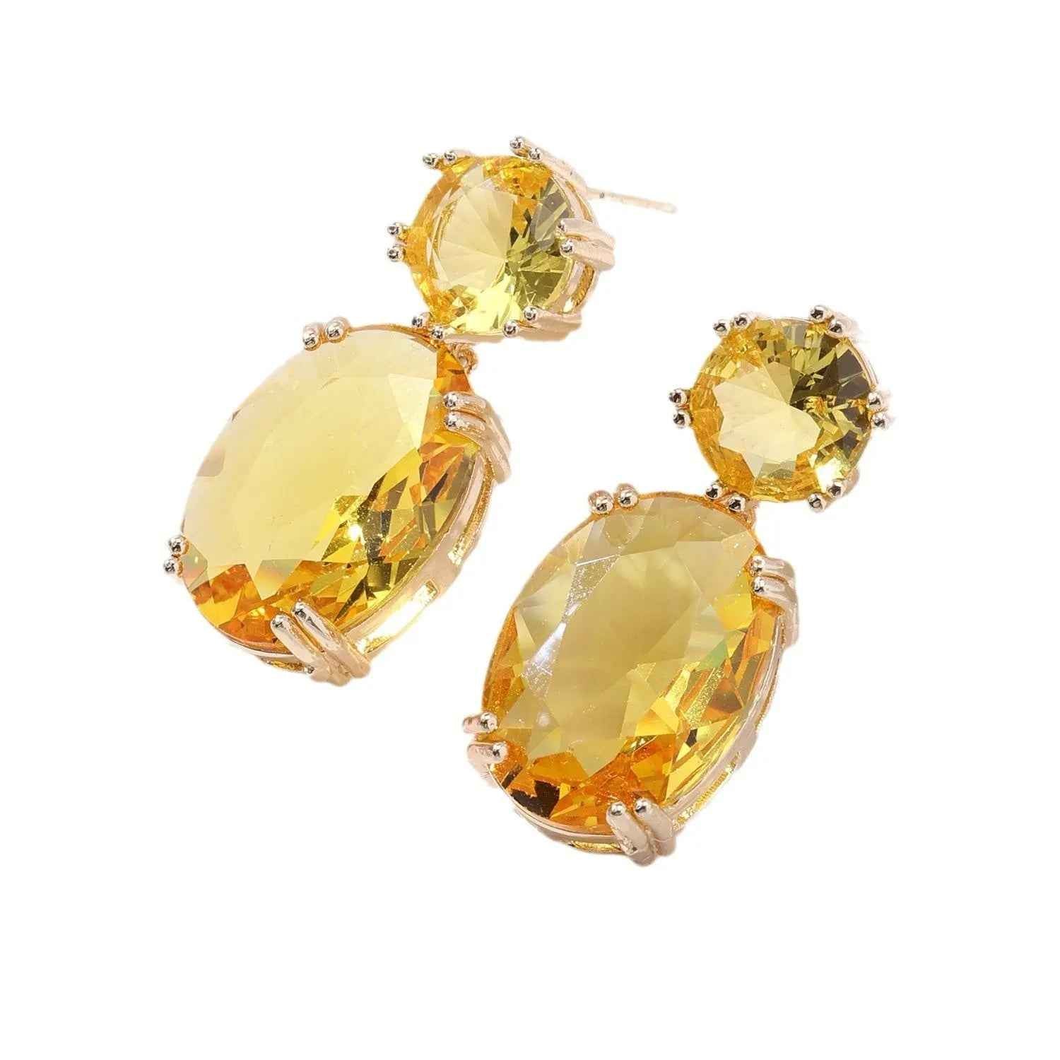 Creative Personality Drop-shaped Alloy Oval Earrings - electronic accessories