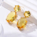 Creative Personality Drop-shaped Alloy Oval Earrings - EZ005 Yellow - electronic accessories