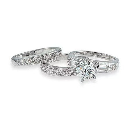 Creative Rectangular Zircon Three-piece Ring Set - electronic accessories