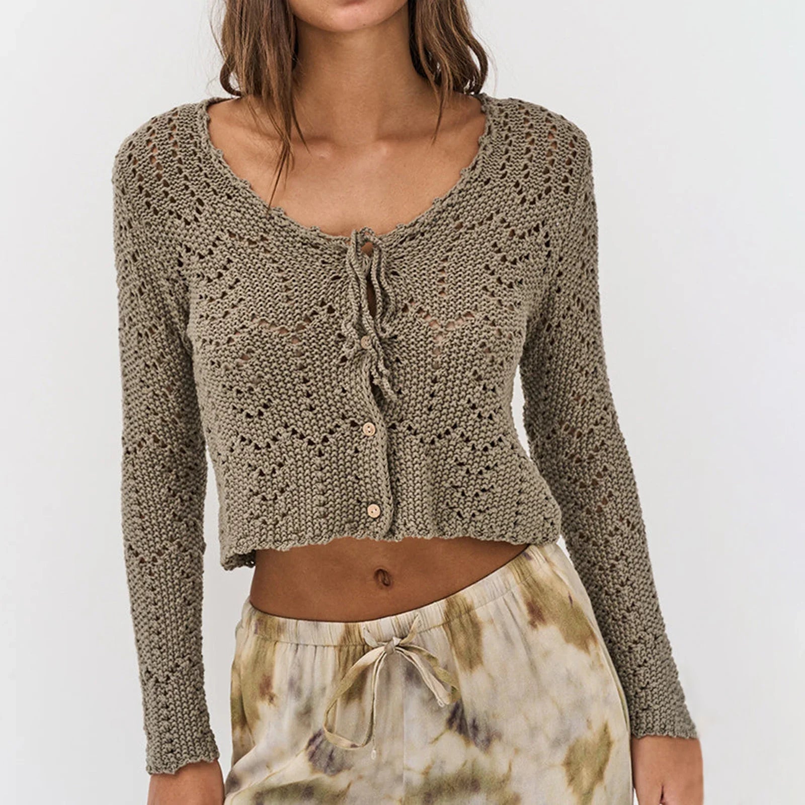 Crochet Tops for Women Knitted Summer Vests - C / M