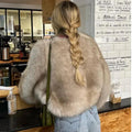Cropped Faux Fur Coat Women