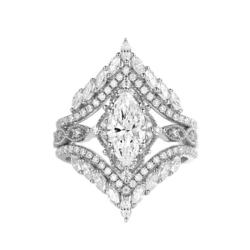 Crown Horse Eye Diamond Ring Set Copper - electronic accessories