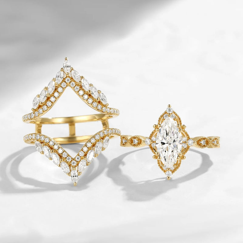 Crown Horse Eye Diamond Ring Set Copper - Gold / 10 Yards - electronic accessories