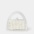 Crystal Bead Bag Hand Woven - Clear