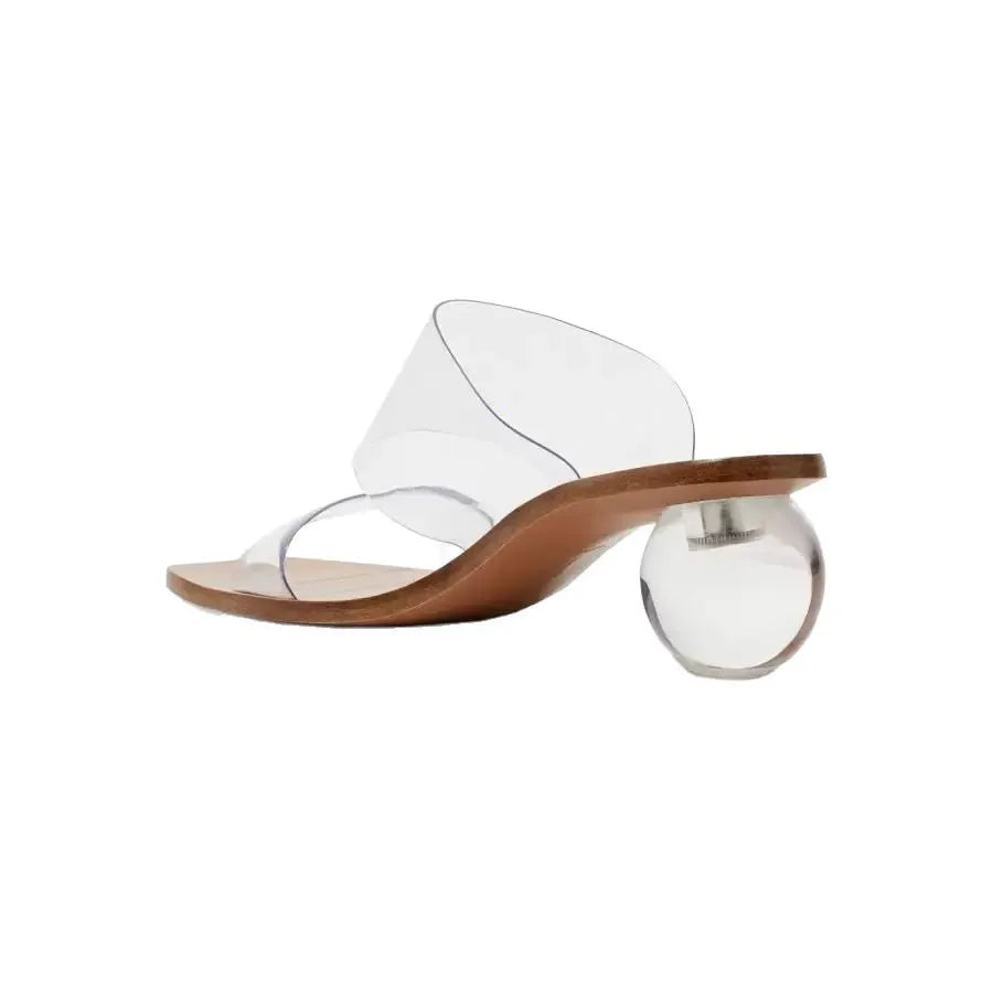 Crystal High Heels Square Toe Cool Slippers Women’s