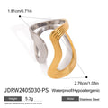 Curve Geometric Non-fading Open Ring - JDRW2405030PS - electronic accessories