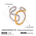 Curve Geometric Non-fading Open Ring - JDRW2409022PS - electronic accessories